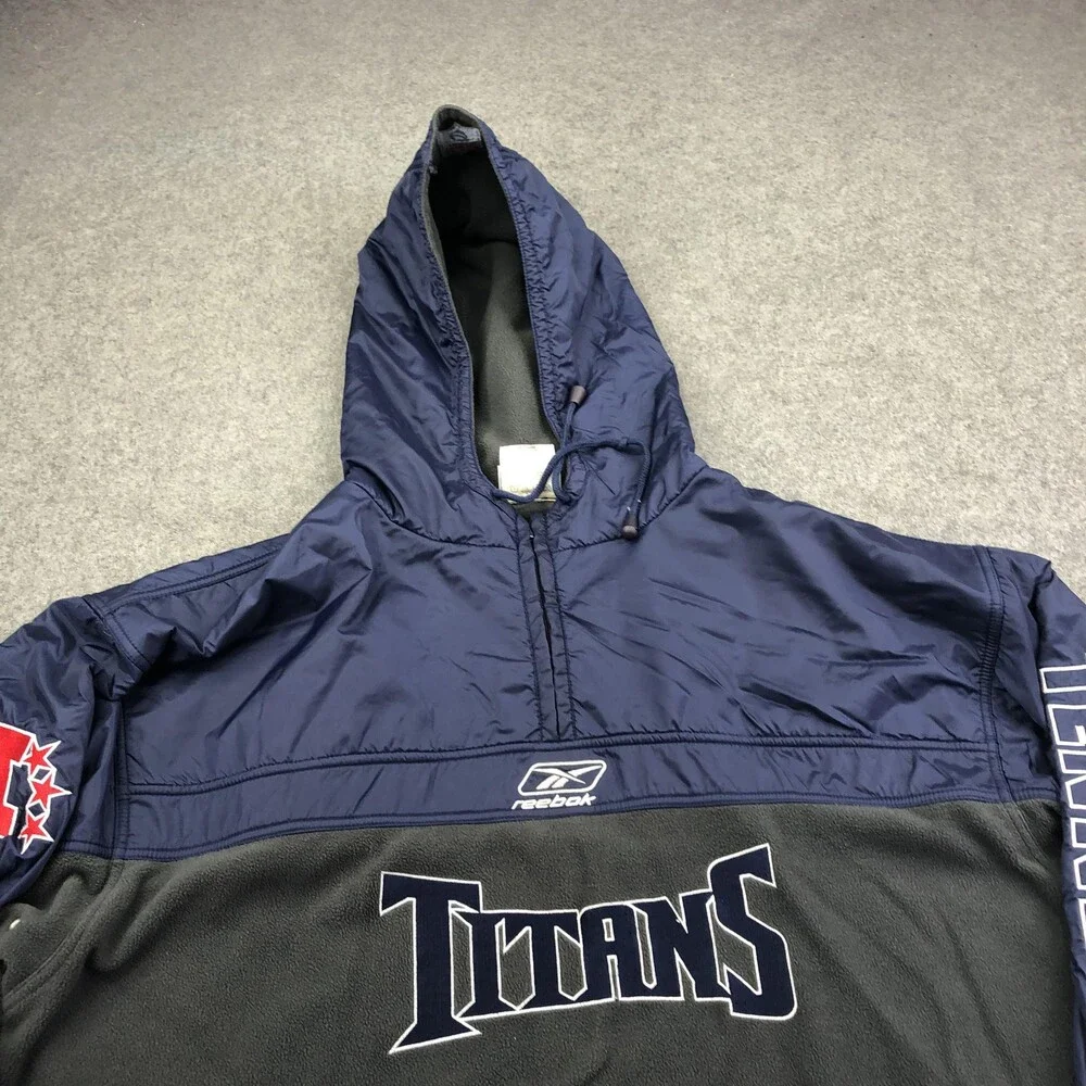 Vintage Tennessee Titans Jacket Mens Large Blue NFL Football Reebok Fleece